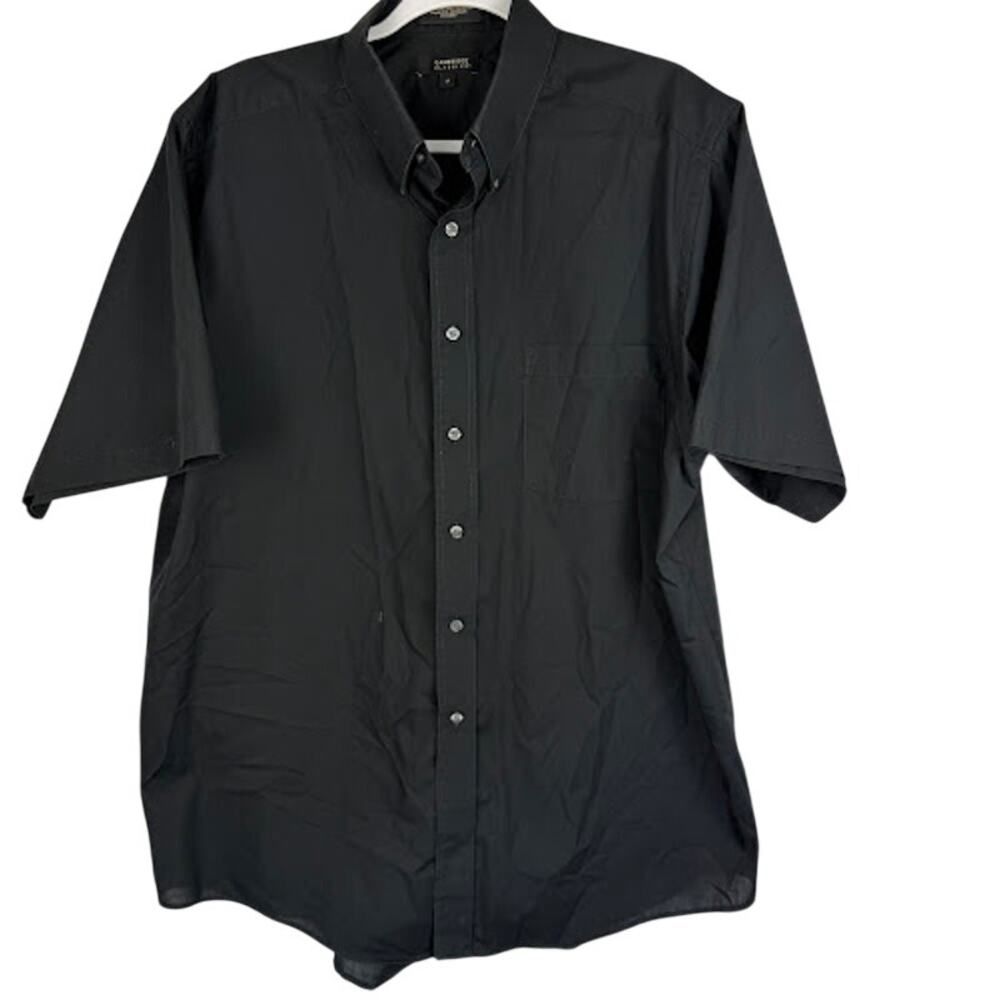 Cambridge‎ Classics Wrinkle Free Broadcloth Button-Up Black Men Size 17 (L/XL)